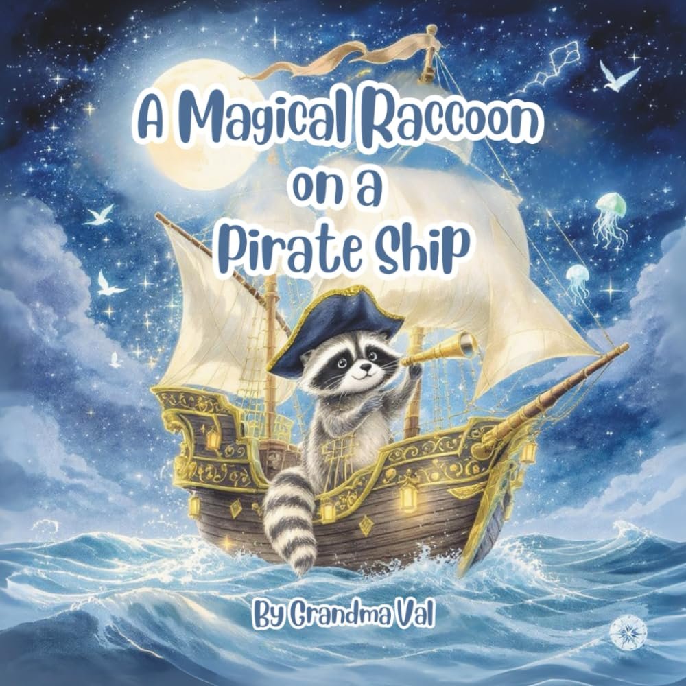 Setting Sail on Stardust: A Dreamy Journey with A Magical Raccoon